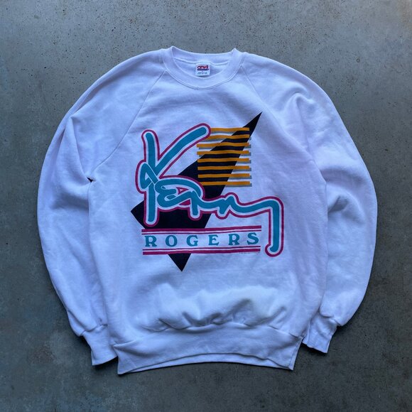 Vintage 90’s Kenny Rogers Sweatshirt Crewneck Men’s Large USA MADE Anvil - Picture 1 of 7